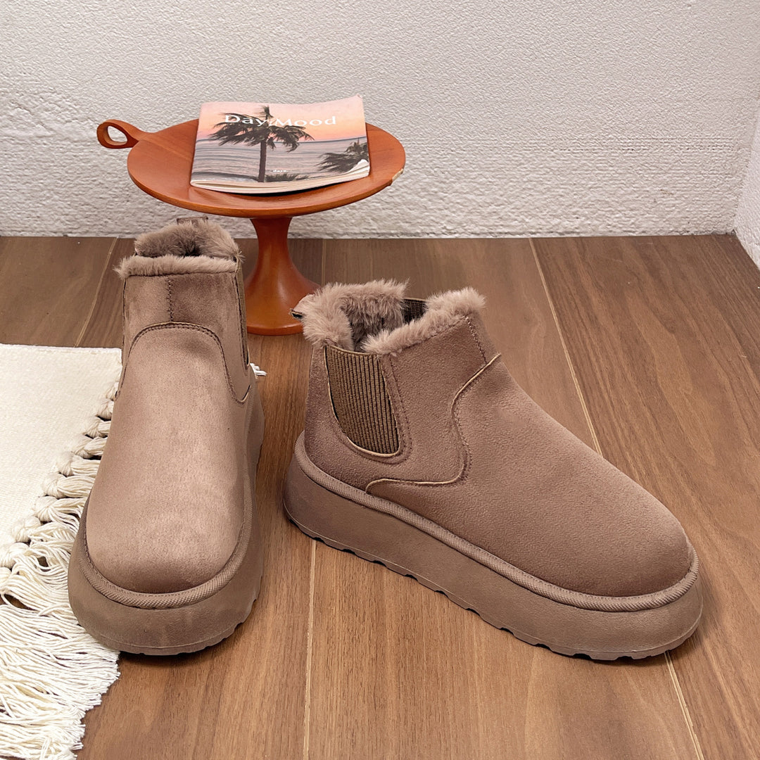 Damen Gefütterte Chelsea‑AnklShop Noryoots mit Faux‑Fur, elastischem Einsatz und Plateau‑Sohle Shop Nory