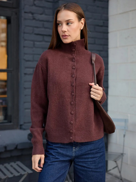 Damen Eleganter Pullover mit Knopfleiste Shop Nory