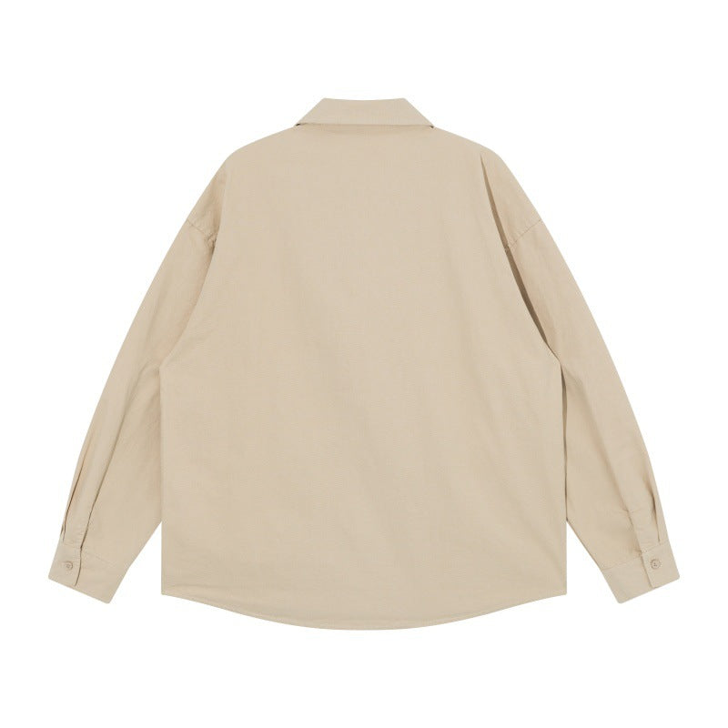Herren Oversize-Hemdjacke im Workwear-Stil mit Ziersteppungen und Metallnieten Shop Nory