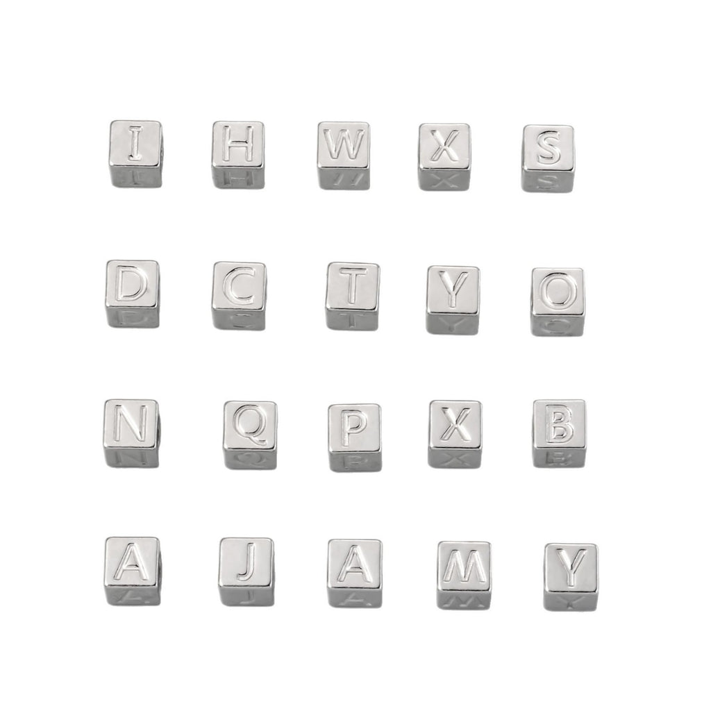 Damen personalisierbare Edelstahl Buchstabenwürfel mit glatter Oberfläche Shop Nory