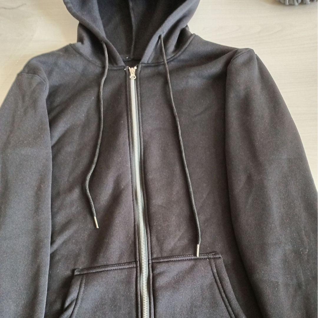 Damen nan zweiteiliges Lounge-Set mit Kapuzenjacke Reißverschluss und weiter Hose mit hohem Bund aus Sweatstoff Shop Nory