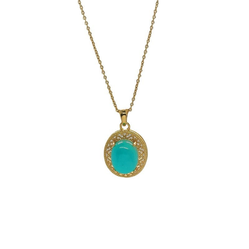 Damen elegante Halskette mit feinem Anhänger aus Edelstein Shop Nory