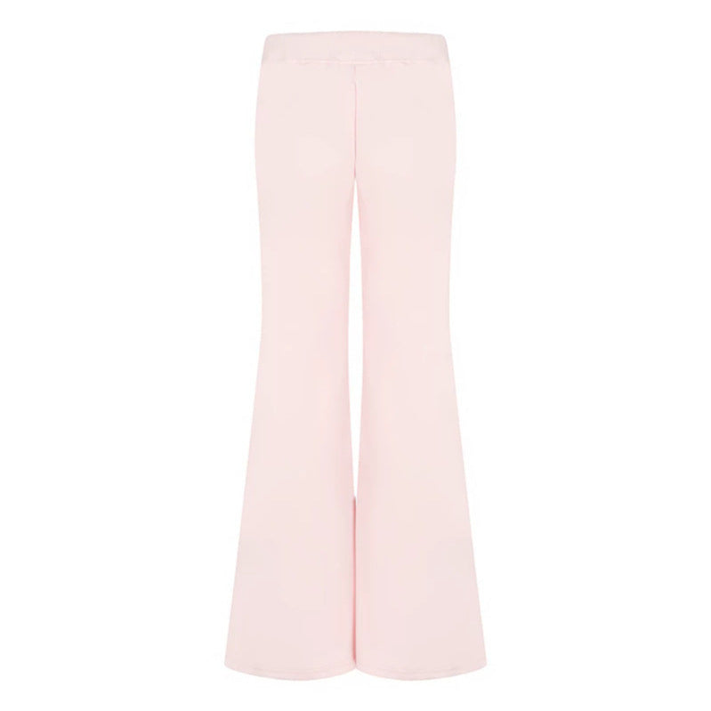 Damen Ausgestellte Loungehose mit hohem Komfortbund, Kordelzug und Strass‑Logo Shop Nory