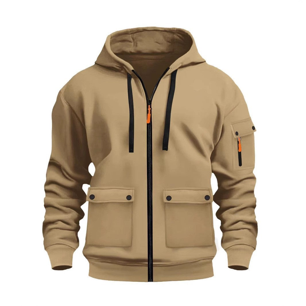 Herren funktionale Kapuzenjacke mit mehreren Taschen