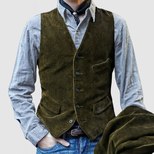 Herren Weste im klassischen Kord-Design mit eleganten Taschen und hochwertiger Verarbeitung