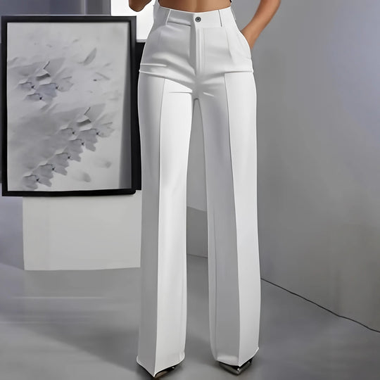 Damen Hochtaillierte Bundfalten‑Hose mit weitem Bein und Bügelfalte Shop Nory