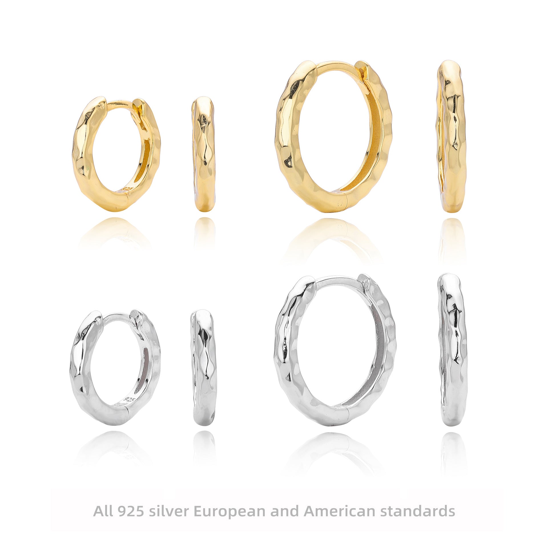 Damen Creolen mit elegantem gewelltem Design aus hochwertigem 925 Sterling Silber Shop Nory