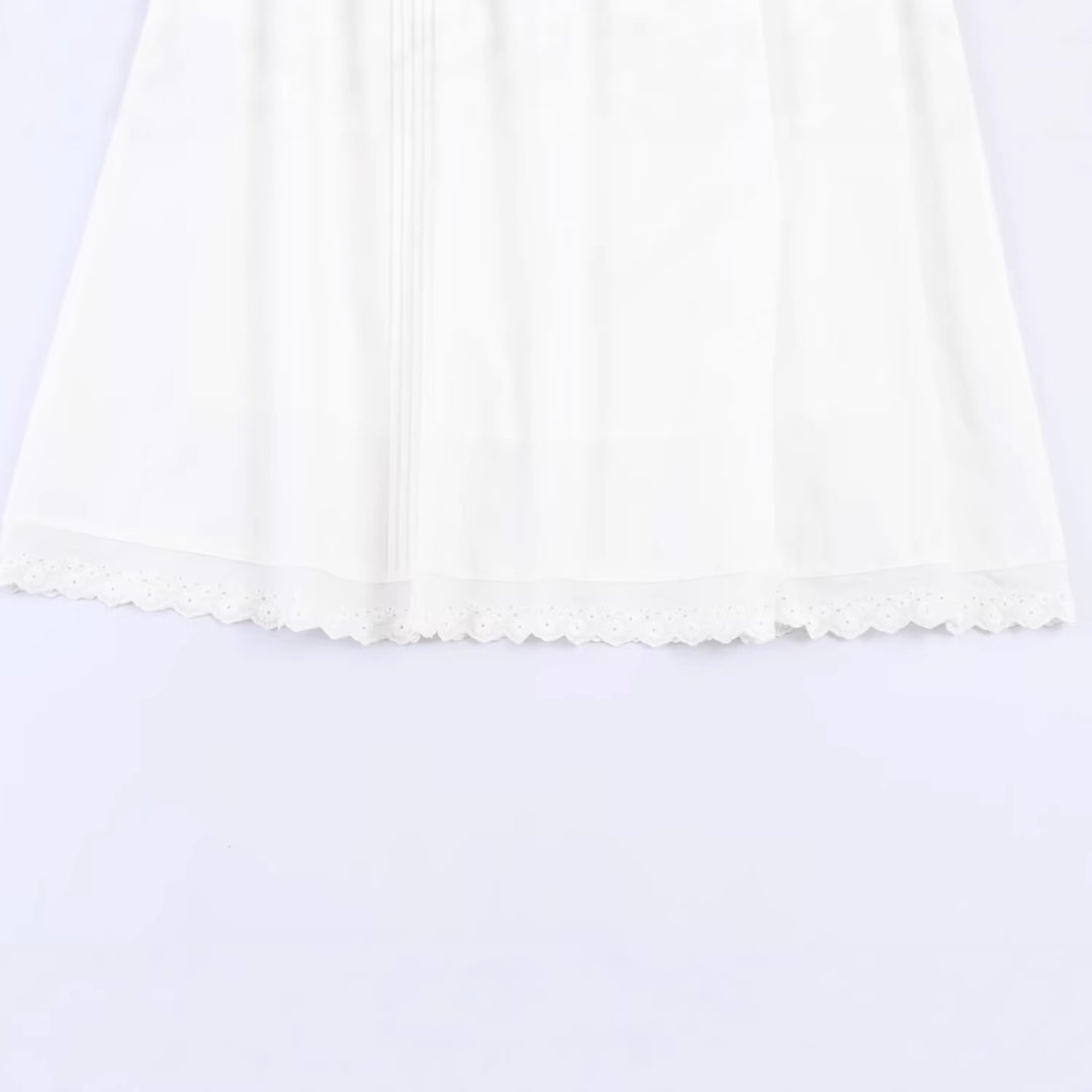 Damen Midirock mit elastischem Bund, Plissee-Details und besticktem Spitzenbesatz Shop Nory
