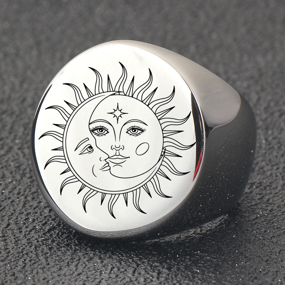 Damen Siegelring mit kunstvollem Sonnenmotiv Shop Nory