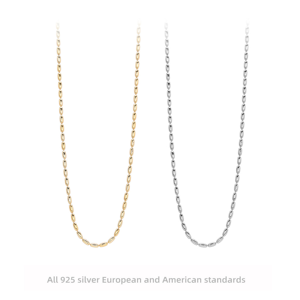 Damen Halskette aus hochwertigem 925 Sterling Silber mit eleganten ovalen Gliederdesign Shop Nory