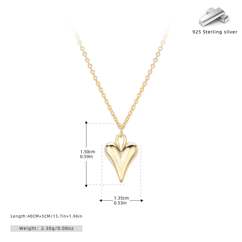 Damen Halskette mit herzförmigem Anhänger aus hochwertigem 925 Sterlingsilber Shop Nory