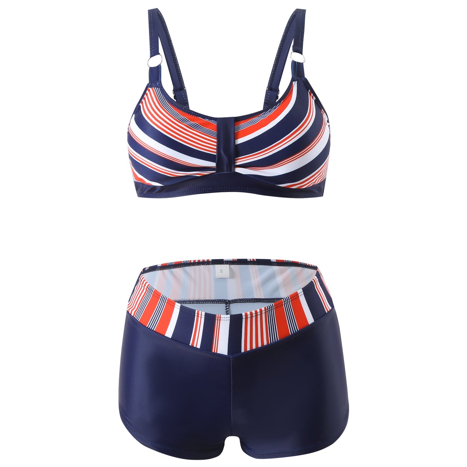 Damen nan sportliches Bikini-Set mit stützendem Bustier-Top und figurformenden Badeshorts