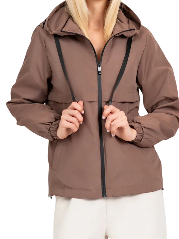 Damen Modische Übergangsjacke mit kapuze