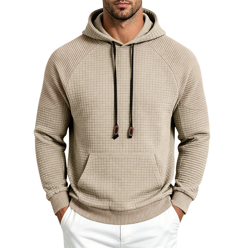 Herren Strukturierter Kapuzenpullover aus Waffeljersey mit Kängurutasche und Raglanärmeln Shop Nory