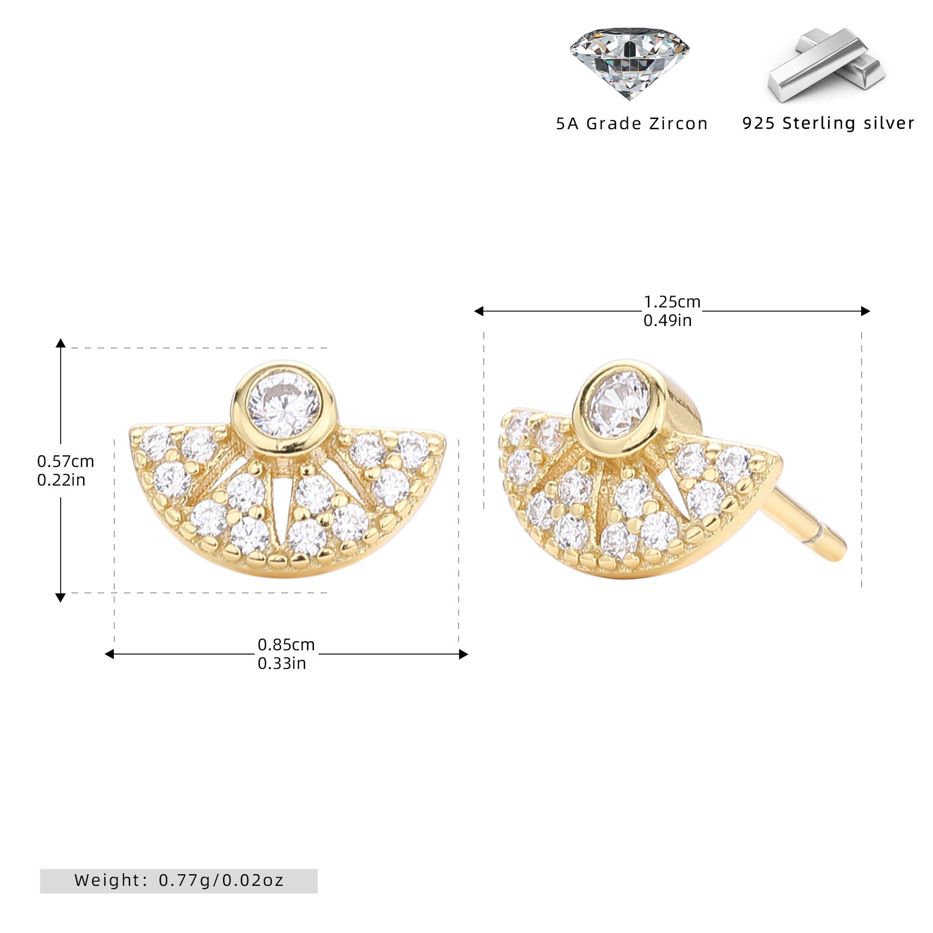 Damen Ohrstecker mit funkelndem Zirkonbesatz und elegantem Design Shop Nory