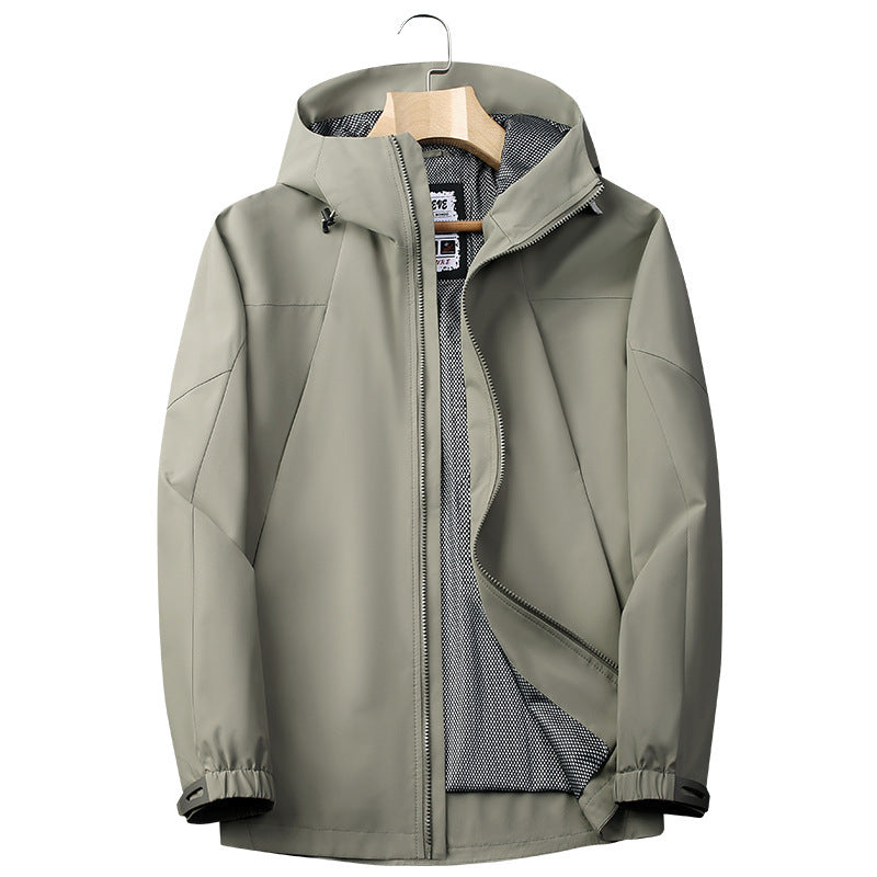 Herren Softshell Regen- und Übergangsjacke mit Kapuze, winddichter Membran und atmungsaktivem Meshfutter Shop Nory