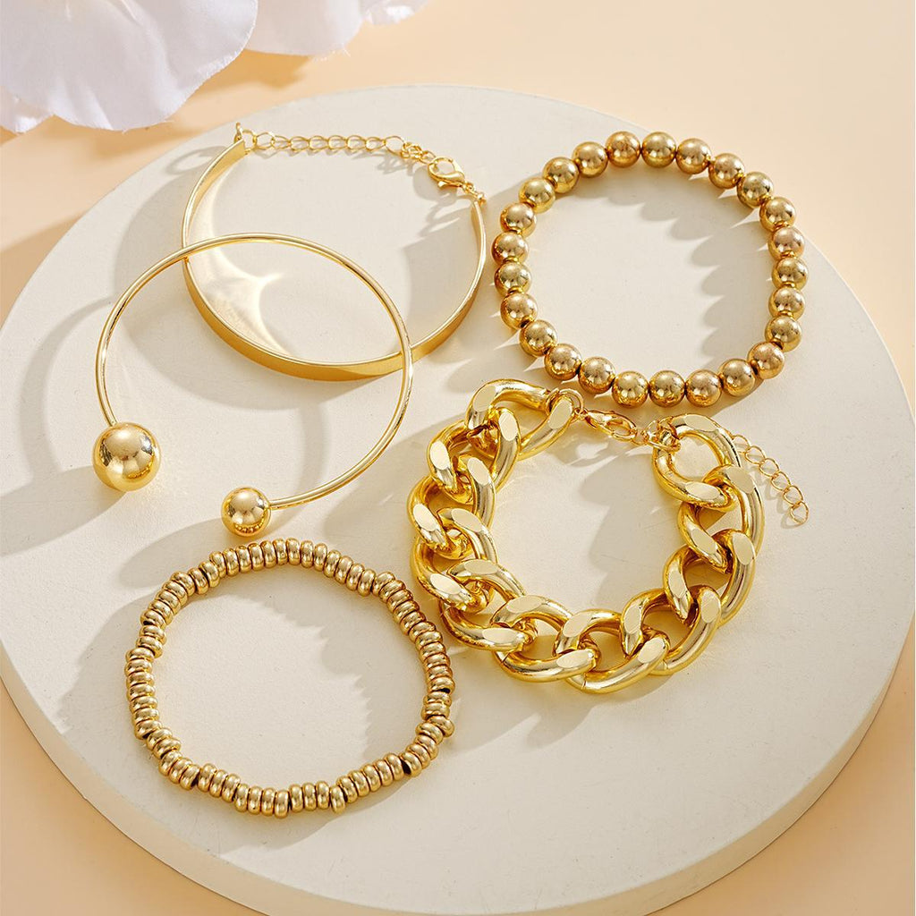 Damen Armreif-Set mit verschiedenen Strukturdesigns und eleganten Elementen Shop Nory