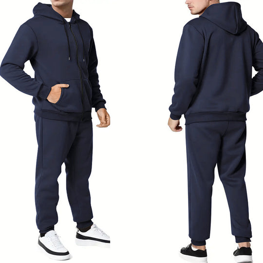 Herren nan zweiteiliges Zip-Hoodie und schmal zulaufende Jogginghose aus French Terry Shop Nory