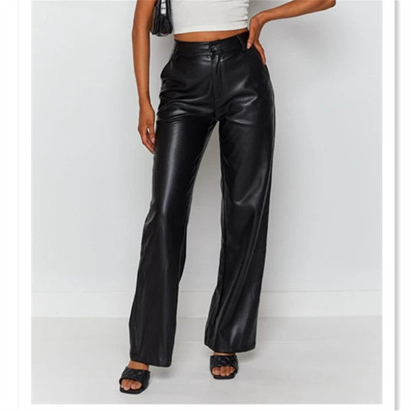 Damen Hochwertige Kunstleder-Hosen