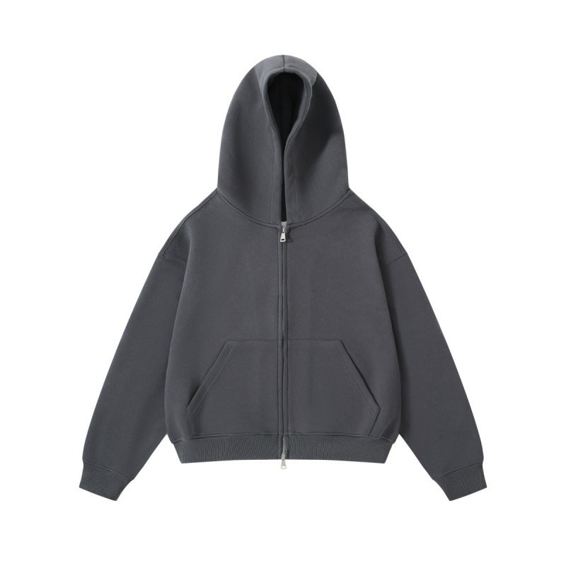 Unisex Oversize Kapuzenjacke mit durchgehendem Reißverschluss und Kängurutaschen aus Baumwoll-Fleece Shop Nory