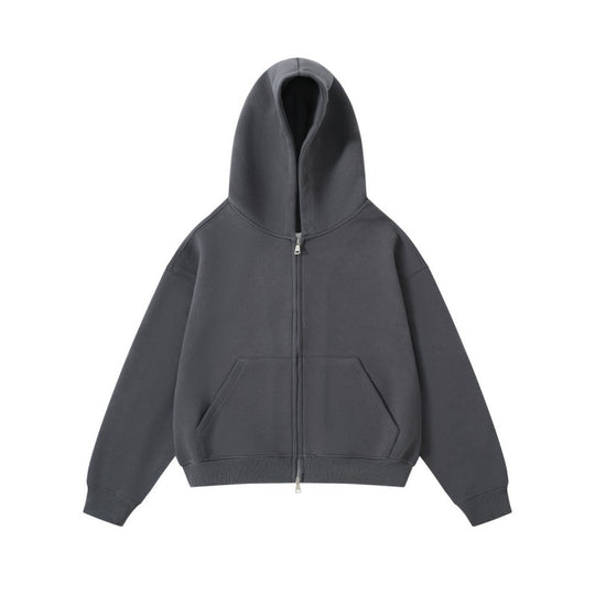Unisex Oversize Kapuzenjacke mit durchgehendem Reißverschluss und Kängurutaschen aus Baumwoll-Fleece Shop Nory