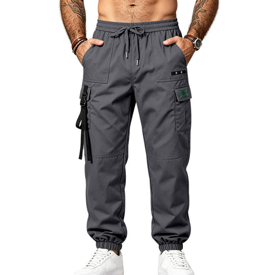 Herren Multifunktionale Cargo-Jogginghose mit Elastikbund, Gurt- und Taschen-Details Shop Nory