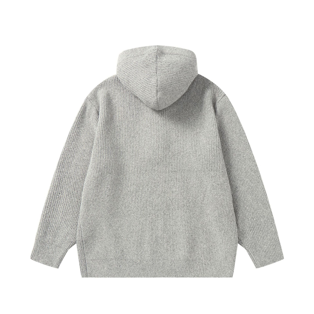Unisex Gerippter Strick-Hoodie mit Halbknopfblende und Oversize-Schnitt Shop Nory
