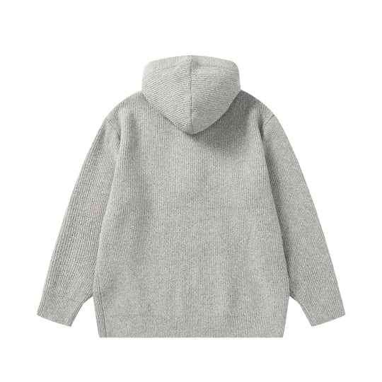 Unisex Gerippter Strick-Hoodie mit Halbknopfblende und Oversize-Schnitt Shop Nory