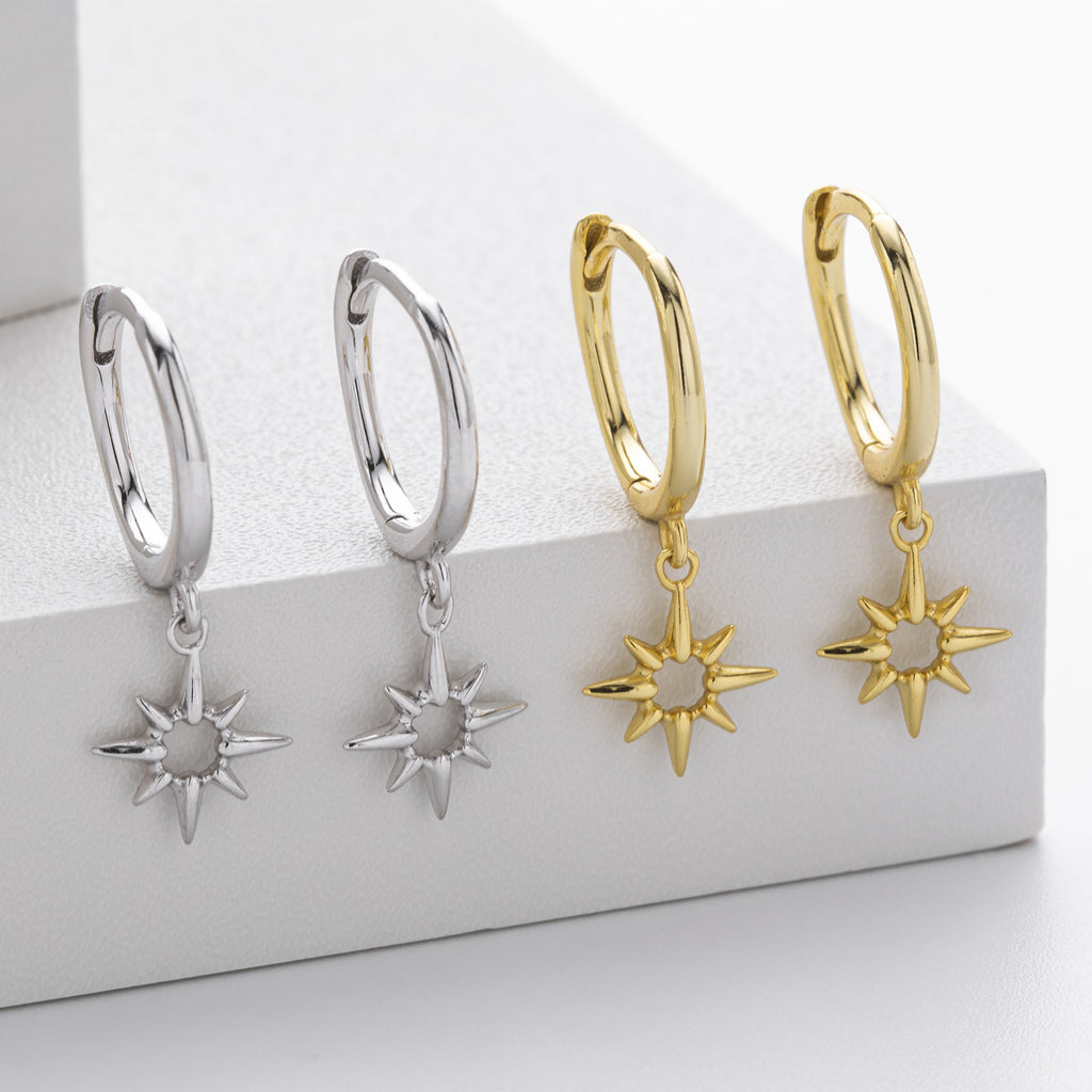 Damen Ohrhänger mit funkelndem Sternenmotiv aus hochwertigem 925 Sterling Silber Shop Nory