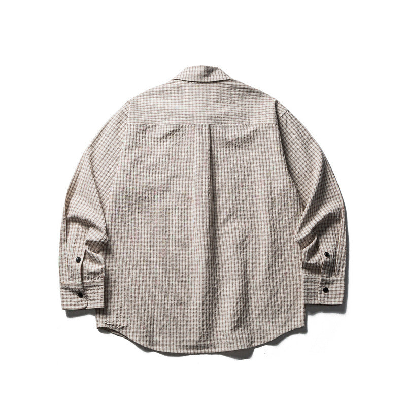 Herren Oversize-Karo-Hemd aus strukturierter Baumwollmischung mit Brusttaschen Shop Nory