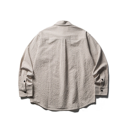 Herren Oversize-Karo-Hemd aus strukturierter Baumwollmischung mit Brusttaschen Shop Nory