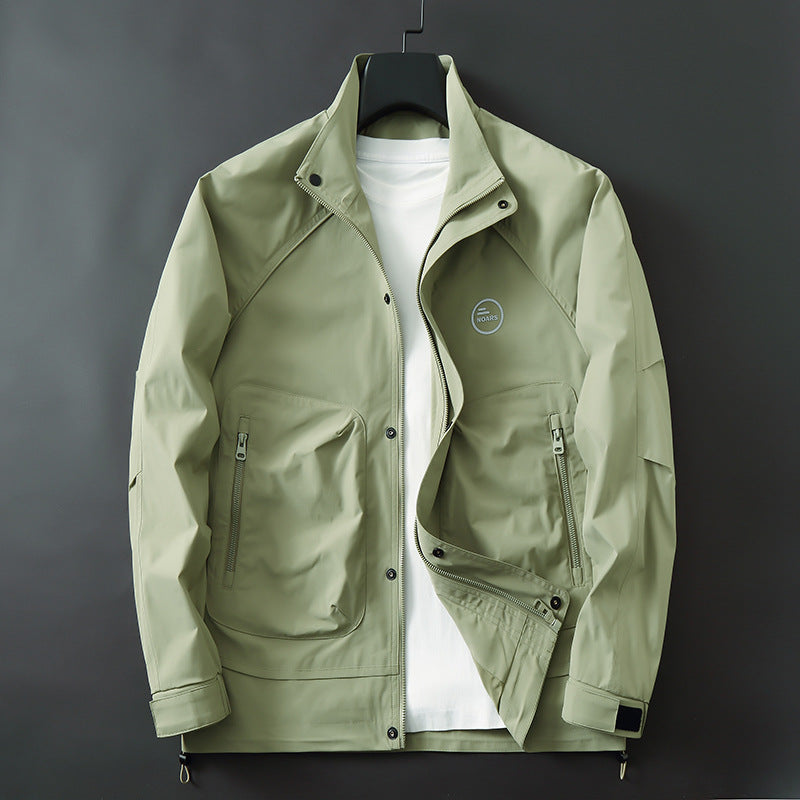 Herren Leichte technische Softshell-Übergangsjacke mit Stehkragen und verdeckter Reißverschlussleiste Shop Nory
