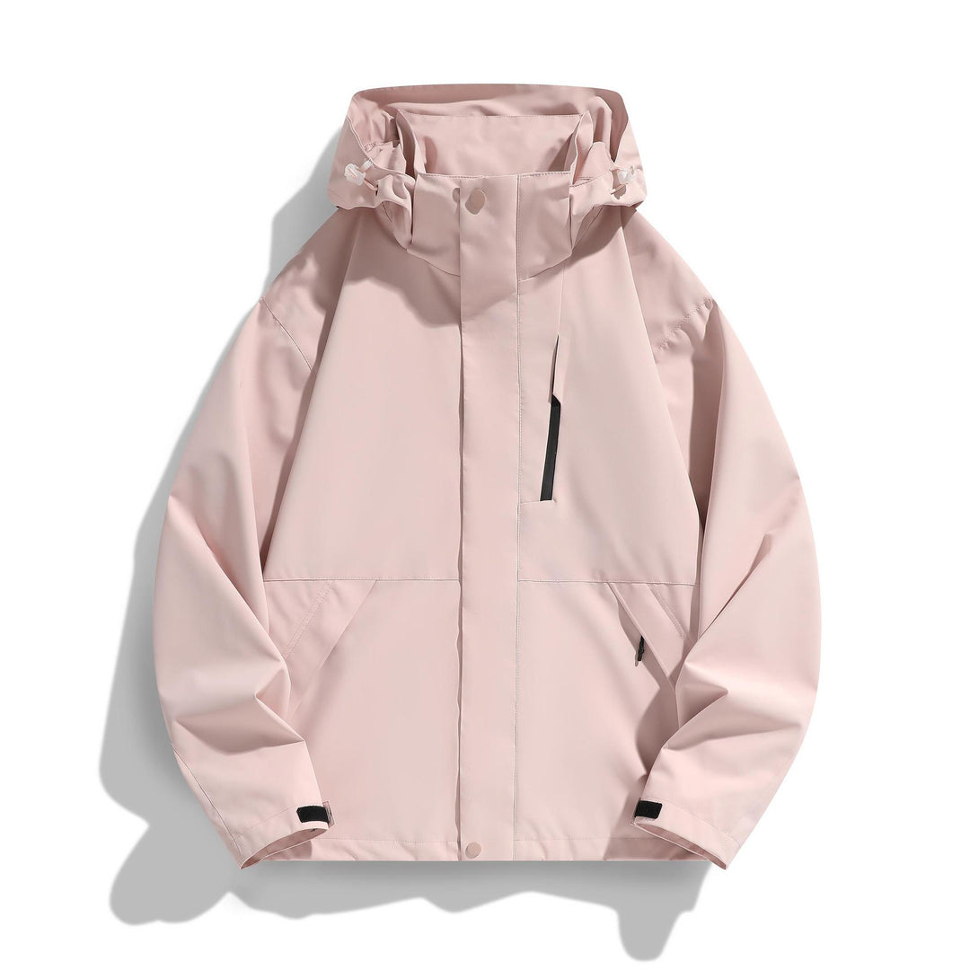 Damen Wasserabweisende Kapuzen‑Übergangsjacke mit verstellbarer Kapuze, verdeckter Frontblende und Multifunktionstaschen Shop Nory