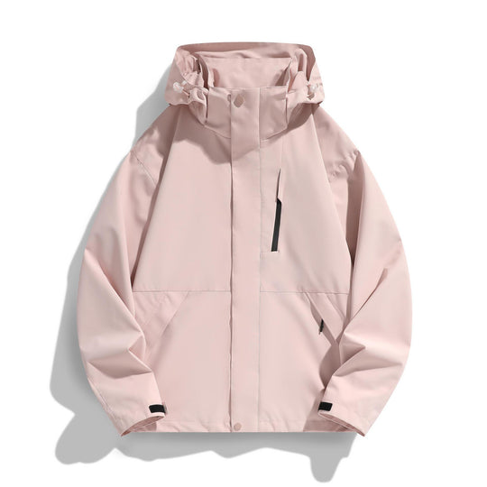 Damen Wasserabweisende Kapuzen‑Übergangsjacke mit verstellbarer Kapuze, verdeckter Frontblende und Multifunktionstaschen Shop Nory