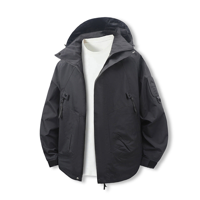 Herren Wind- und Wasserabweisende Softshell-Utilityjacke mit Kapuze Shop Nory