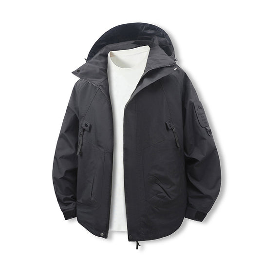 Herren Wind- und Wasserabweisende Softshell-Utilityjacke mit Kapuze Shop Nory