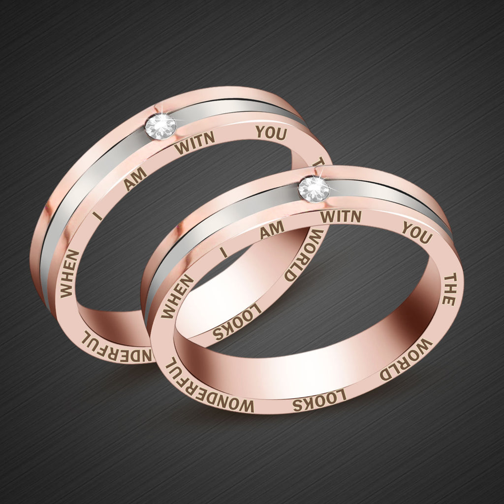 Damen Gravur Ring mit funkelndem Stein Shop Nory