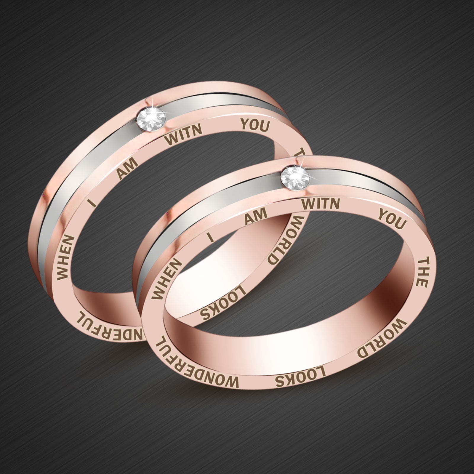 Damen Gravur Ring mit funkelndem Stein Shop Nory