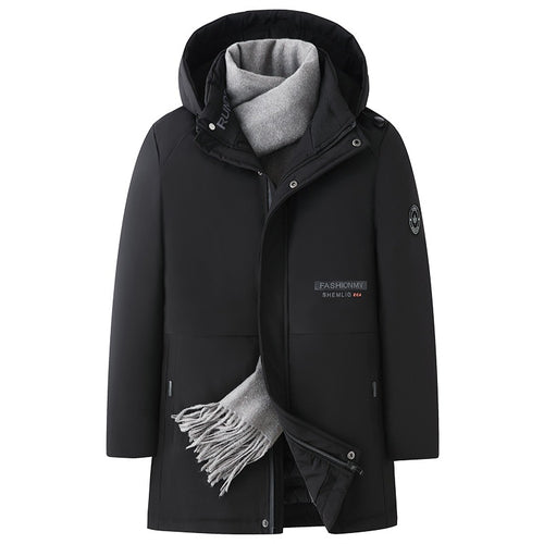 Herren mittellanger Thermoparka mit Kapuze, wind- und wasserabweisender Performance-Außenhülle Shop Nory