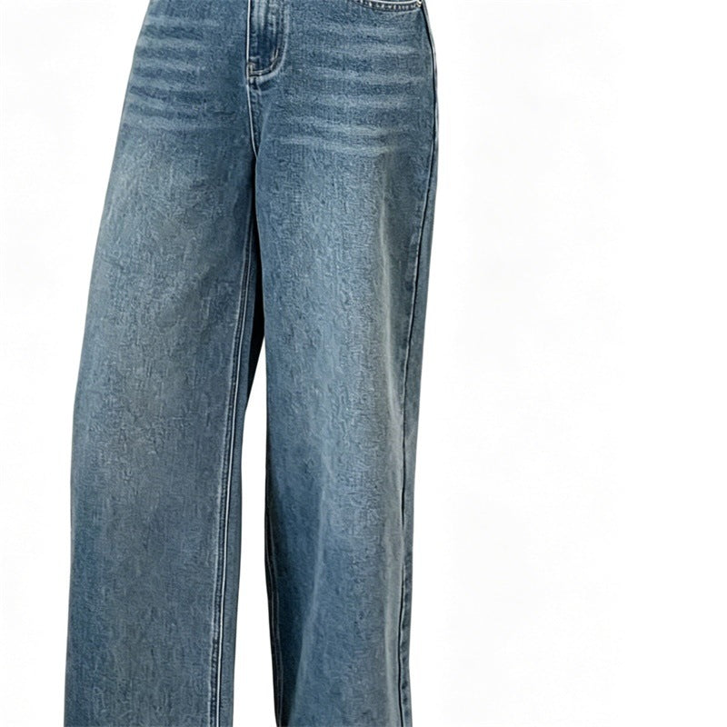 Damen Jeanshose mit hoher Taille und weitem Bein Shop Nory