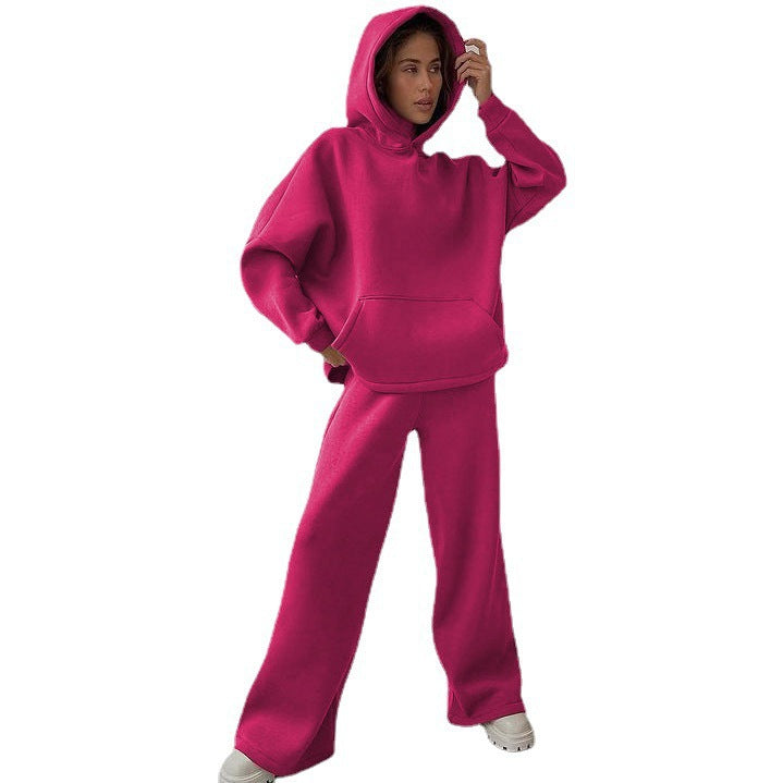 Damen nan Cozy-Komplettset mit extraweichem Oversize-Hoodie, Kängurutasche und High-Waist Palazzo-Sweathose Shop Nory