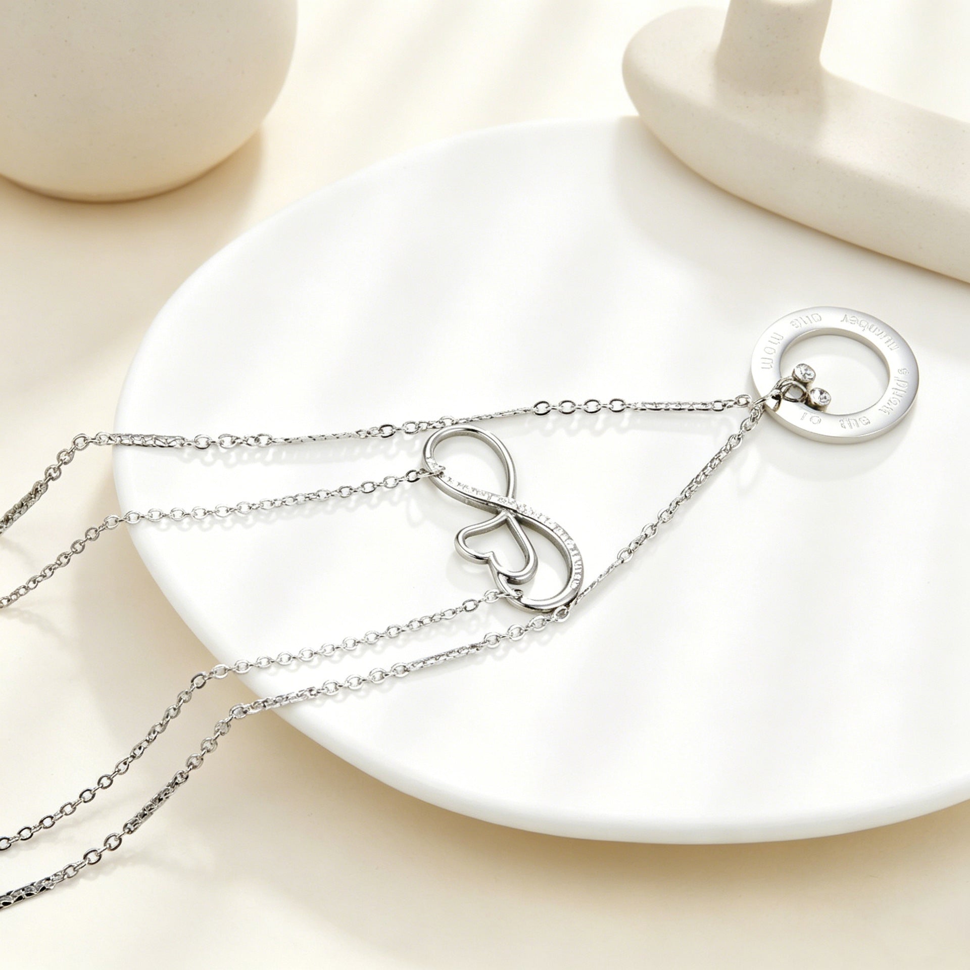 Damen Mehrlagige Halskette mit unendlichem Symbol und personalisiertem Anhänger Shop Nory