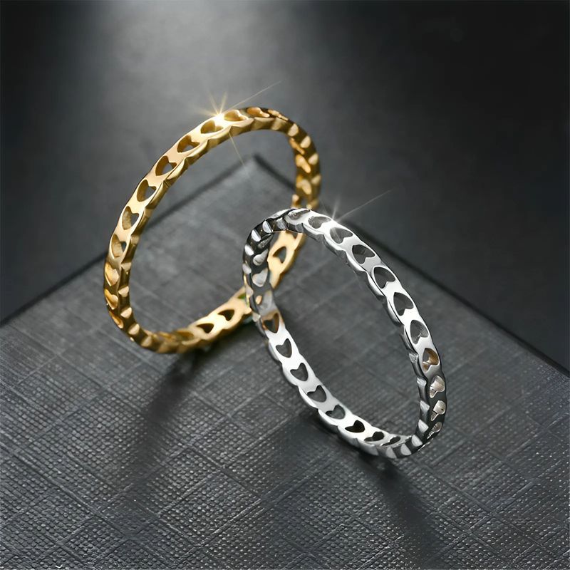 Damen Ring mit herzförmigem Durchbruchdesign Shop Nory