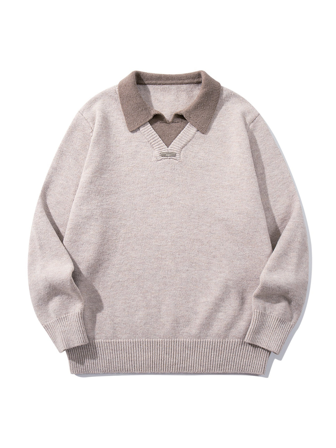 Herren Boxy-Strickpullover mit Polokragen und V‑Einsatz Shop Nory