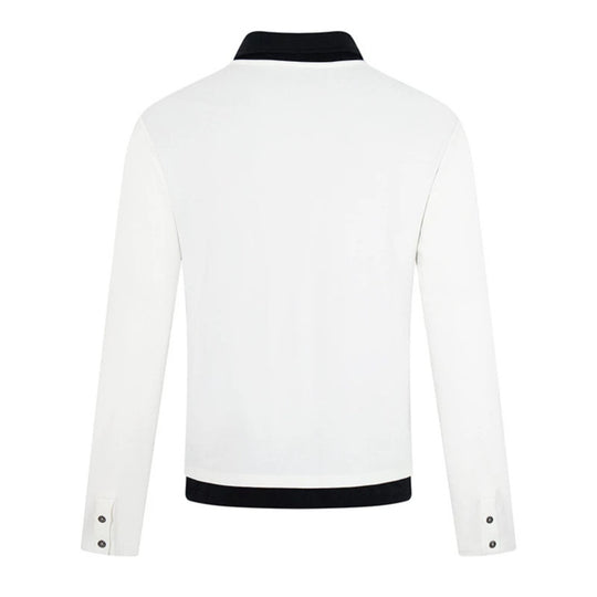 Herren Langarm-Poloshirt mit asymmetrischer Knopfleiste und kontrastierendem Kragen Shop Nory
