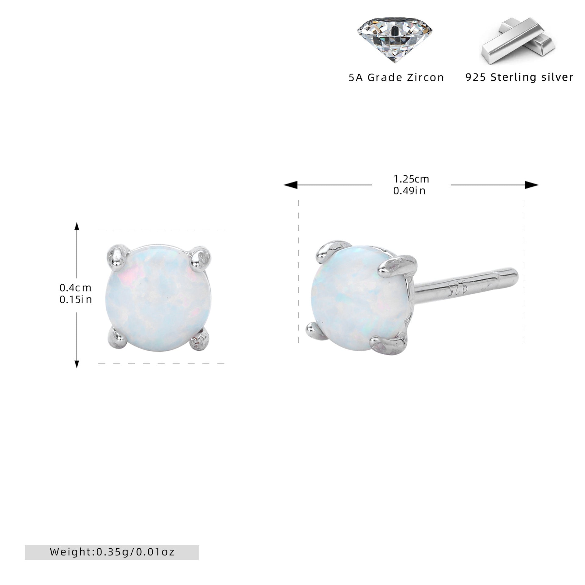 Damen Ohrstecker mit funkelnden 5A Zirkon und hochwertigem 925 Sterling Silber Shop Nory