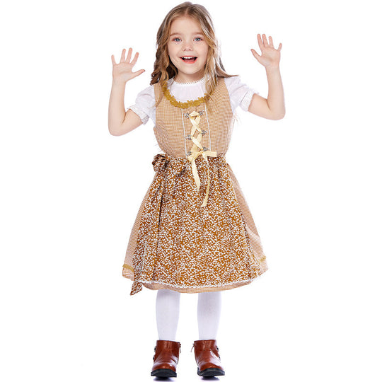 Damen nan traditionelles Trachtenkleid-Set mit geschnürtem Mieder, bestickter Puffbluse und abnehmbarer Schürze Shop Nory