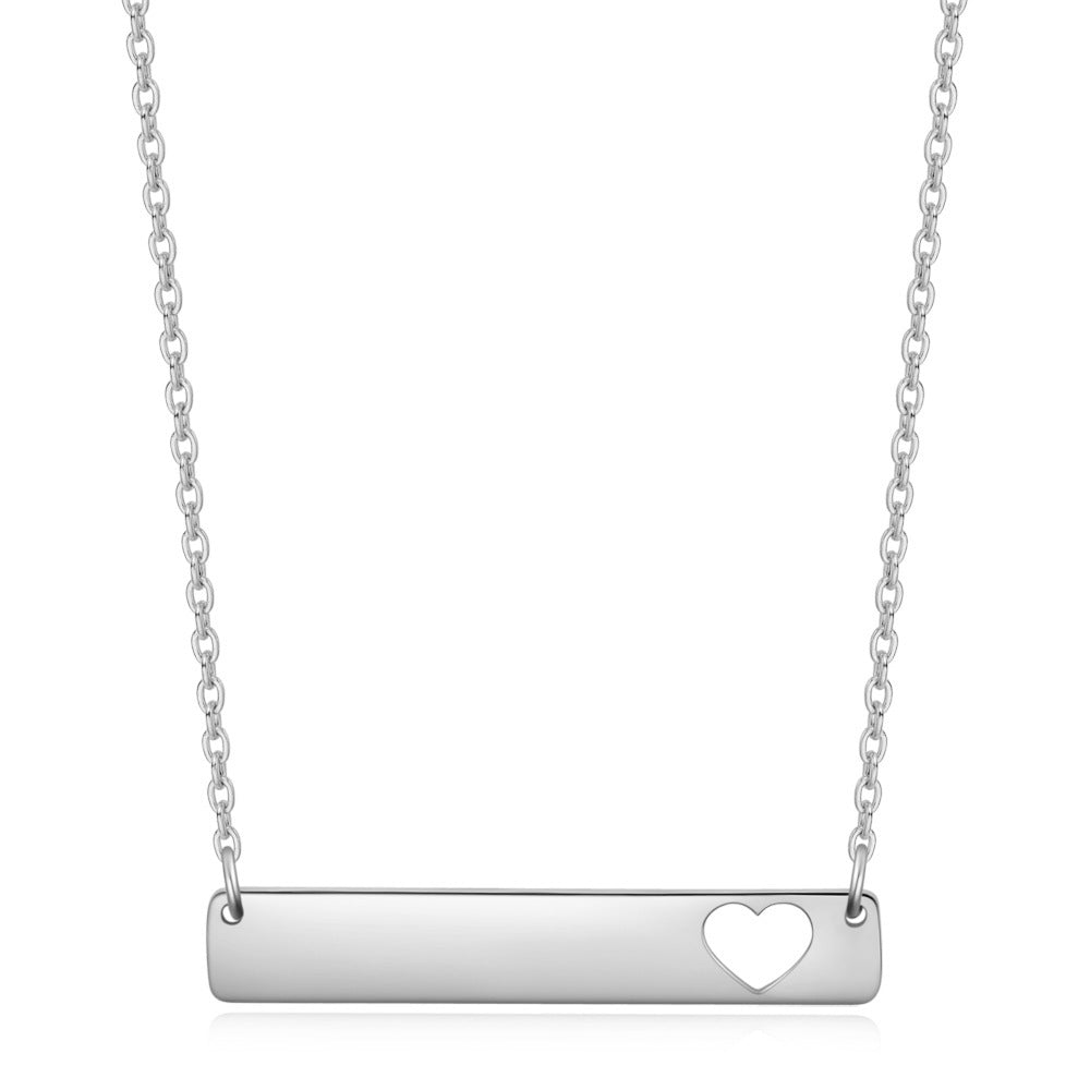Damen Halskette mit personalisierbarem Anhänger und Herz-Detail Shop Nory