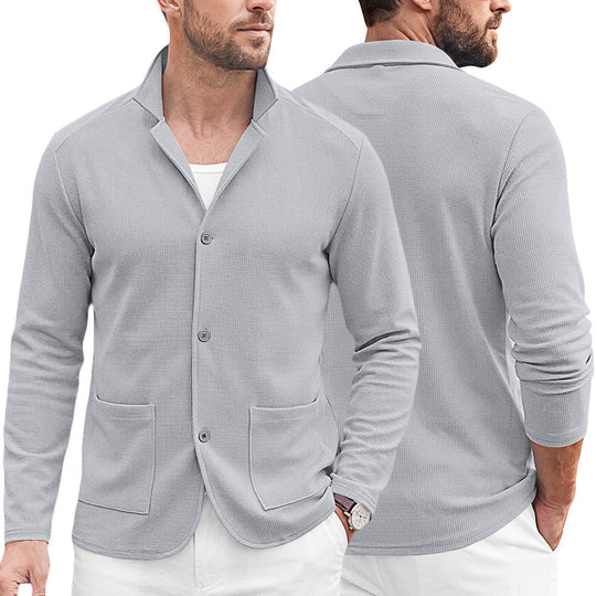 Herren Strickblazer-Cardigan mit Strukturstrick und aufgesetzten Taschen Shop Nory