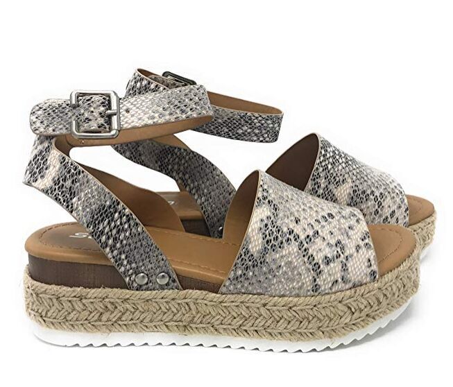 Damen Plateau-Sandalen mit verstellbarem Riemen